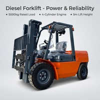 Chariot élévateur diesel puissant WGZN de 5 tonnes (5000 kg) avec moteur Xinchai pour le chargement de matériaux lourds, chariot élévateur diesel d'extérieur