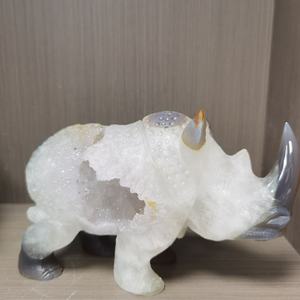 천연 대형 마노 손 조각 정동석 동굴 코뿔소 인형 - Product Image 1