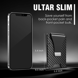 Minimalist <b>Slim</b> <b>Card</b> <b>Holder</b> with Money Clip Aluminum Alloy Wallet for Men - Product Image 6