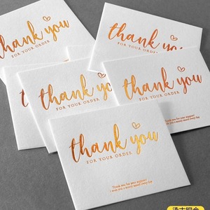 Carte de vœux en papier coton avec dorure à chaud, carte de remerciement, carte professionnelle gaufrée en couleur - Product Image 3