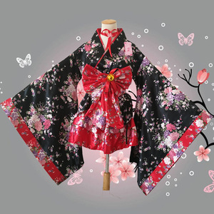 Zixiao Sakura Kimono Dress Red Pink Floral Women Adult Stage Dance Performance Wear Polyester Fiber 8040 - Product Image 1