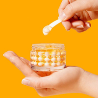 Crème Visage Magique Coréenne sous Marque Privée à la Vitamine C, Hydratante Anti-Rides Réparatrice, Capsules Anti-Âge Or, Crème Visage au Collagène