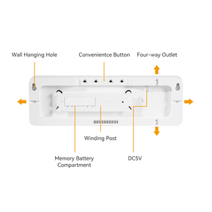 경쟁력있는 가격 날씨 온도 직사각형 원격 제어 대형 디스플레이 스마트 숫자 LED 가정용 전자 벽 시계 - Product Image 4