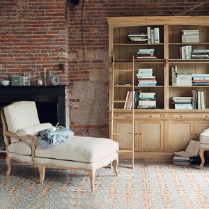 Chaise longue en bois massif de style campagnard américain, chaise longue vintage européenne pour balcon, <span class=keywords><strong>lit</strong></span> de salon français pour chambre à coucher - Product Image 2