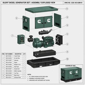 เครื่องกำเนิดไฟฟ้าดีเซลแบบเงียบ ระบายความร้อนด้วยน้ำ สำหรับงานก่อสร้างถนน ใช้เครื่องยนต์คัมมินส์ อีซูซุ ได้รับการรับรองมาตรฐาน CE สตาร์ทไฟฟ้า 3 เฟส - Product Image 4