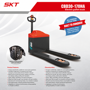 Transpalette électrique robuste CBD30-170HA 3000 kg pour entrepôt tout-terrain - Product Image 5