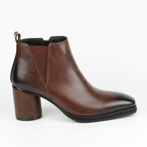 Bottes en cuir véritable noir pour hommes, bottines nude à bout pointu, à enfiler, semelle extérieure en caoutchouc confortable, toutes saisons, vente en gros - Product Image 3