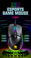 Souris de jeu professionnelle T-Wolf G590 à 13 modes de rétroéclairage, 7200 DPI, filaire USB, avec 7 boutons de commande pour les joueurs