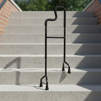 Déambulateur portable et durable à hauteur réglable avec capacité de 120 kg, taille 36,2-46 pouces pour monter les escaliers