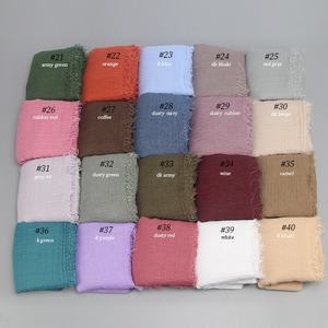 Produk Terlaris Hijab Katun Viscose Syal Gaya Fashion Fantastis Menawan Warna Polos Grosir Hijab Katun Kerut - Product Image 6