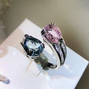 <span class=keywords><strong>Bijoux</strong></span> bohèmes pour femmes, bague vintage et exagéré, géométrique, rose vif, avec Zircon, redimensionnable, <span class=keywords><strong>bijoux</strong></span> de fête, KYRA01623 - Product Image 3