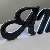 Enseigne lumineuse LED 3D personnalisée en acier inoxydable, étanche IP65, pour parcs d'entreprises, hôtels, centres commerciaux, mariages et publicité