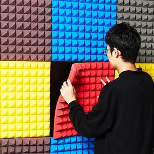 Panel de espuma negra absorbente de sonido para estudio de grabación en casa de buena calidad - Product Image 5