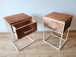 Bedroom Luxury Wooden and Metal Modern Customized Nightstands Small Bedside <b>Table</b> Portable <b>Wall</b> <b>Mounted</b> Night Stand With Drawer - Product Image 6