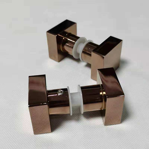 高级方形玫瑰金玻璃门把手，适用于推拉玻璃门 - Product Image 2