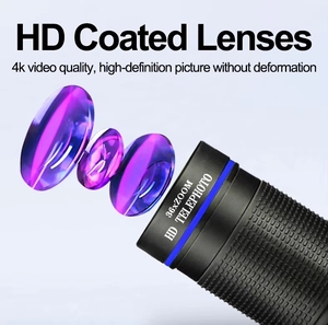 Objectif téléobjectif HD 36X, télescope optique pour téléphone pour concerts, observation de la faune, chasse, objectif universel pour caméra de smartphone avec trépied - Product Image 2