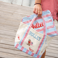 Bolsa de Playa Personalizada con Nombre, Bolso de Mano para Vacaciones de Verano, Bolsa de Hombro Bordada para Viajes a la Piscina