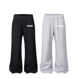 <b>Men's</b> Loose Oversized Baggy Sweatpants 100% Cotton Wide Leg Cargo Mid Waist Pleated Front Casual Workout Joggers - Product Image 1