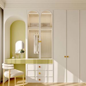 Armoire de rangement en bois pour chambre à coucher, style français léger, haute valeur esthétique, pratique, haut de gamme - Product Image 1