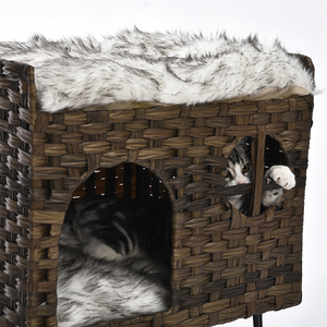 เตียงแมวทรงสูงดีไซน์ทันสมัยคุณภาพสูงจาก Petstar ทำจากหวายพร้อมเบาะรองนอน - Product Image 4