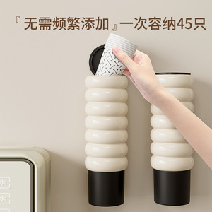 Wall Mounted Disposable Cup Dispenser Cylinder Shape Hanging For Home Kitchen Office Use No Drilling Required - Product Image 3