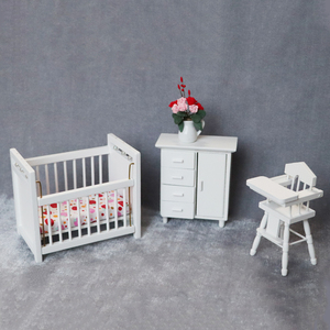 1:12 <span class=keywords><strong>maison</strong></span> de poupée mini modèle de meubles d'<span class=keywords><strong>ameublement</strong></span> micro scène tiroir en bois massif armoire latérale de couleur BRICOLAGE armoire blanche - Product Image 5