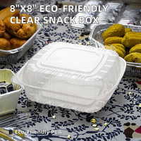 Boîte de rangement alimentaire à charnière en plastique PLA transparent de qualité alimentaire pour pâtisserie, biscuits, fruits frais, emballage de vente au détail