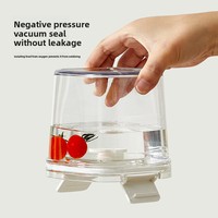 Pot de conservation électrique carré en plastique sous vide, hermétique et anti-humidité, pour café en grains, céréales et autres aliments.