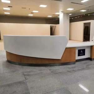 โต๊ะต้อนรับสีขาวแบบทันสมัยสำหรับใช้ในห้างสรรพสินค้าแผนกต้อนรับส่วนหน้าร้านสำนักงานสำนักงาน - Product Image 4