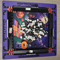 Amerikan Siyah Cadılar Bayramı Temalı Mahjong Oyun Seti Vampir Amerikan Akrilik Mahjong Taşları