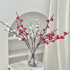 Flores Artificiales de Ciruelo en Jarrón, Flores de Seda de Alta Simulación, Decoración para el Hogar de Año Nuevo Chino, Accesorios para Bodas - Product Image 2
