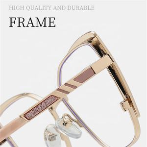Vente en gros mix modèles femmes gros gros gros <span class=keywords><strong>papillon</strong></span> carré or métal lunett sans monture anti lumière bleue 2025 <span class=keywords><strong>lunettes</strong></span> rondes - Product Image 3
