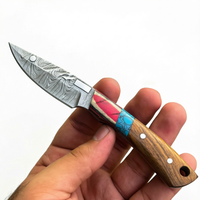VENTE FLASH Couteau à lame fixe en acier Damas fait main, manche en bois, couteau de camping, de chasse, de survie en plein air, OEM