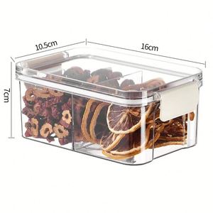 Separated Sealed <b>Jar</b> Food Grade Square Transparent Storage Can with Lid for Tea Grain Dry Food Organization - Product Image 3