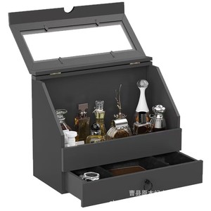 Wooden Perfume <b>Storage</b> <b>Box</b> With <b>Drawer</b> Double Layer Desktop Organizer For Fragrance Display And Cosmetic <b>Storage</b> - Product Image 2