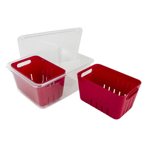 <strong>Twin</strong> Colander Stackable Food Storage Organize Refrigerator Organizer <strong>Bin</strong> for Fridge, Freezer, and Pantry Kitchen - Product Image 3