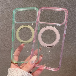 เคสโทรศัพท์ใส TPU อะคริลิคแบบเรียบง่าย พร้อมวงแหวนแม่เหล็ก สำหรับ iPhone 13 14 15 16 17 pro max ขายส่ง - Product Image 4
