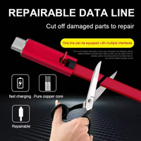 Chargeur de téléphone renouvelable multi-ajustable Réutilisable Réutilisable Réparable DE Carga Que SE Corta Chargement rapide Câbles de données USB