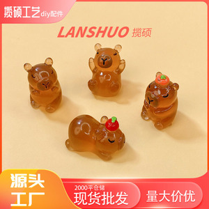 Figurines d'animaux mignons en résine pour la décoration de la maison et la création de bijoux DIY avec fonction phosphorescente - Product Image 5