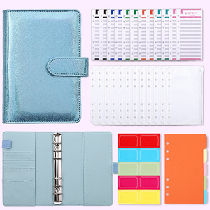 Trường 2024 Nhật Ký A6 xoắn ốc Loose-Leaf Binder Set với tiền mặt phong bì & ngân sách Tấm PU Bì<span class=keywords><strong>a</strong></span> tùy chỉnh - Product Image 5