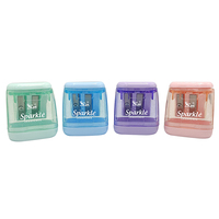 Nouvel effaceur de crayons manuel en plastique transparent avec paillettes, impression de logo personnalisée, Sacapuntas, effaceur de crayons scolaire, papeterie pour enfants