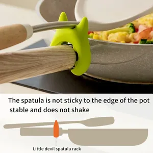 1PC Portable Eco-Friendly Zenidoo <b>Silicone</b> Spatula Holder Anti-overflow Pot Lid Clip Anti-Scalding Kitchen Cooking <b>Tool</b> - Product Image 2