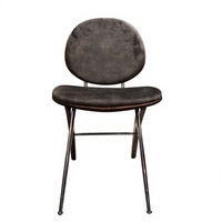 Chaises de salle à manger modernes pour hôtel, restaurant, maison, en bois et métal, avec revêtement en cuir