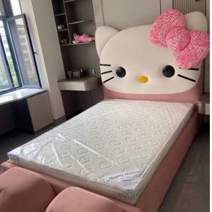 เตียงเด็ก JINS เตียงเจ้าหญิงสำหรับเด็กผู้หญิง ขนาด 1.5 เมตร เตียงเดี่ยว ลายคิตตี้ ดีไซน์ทันสมัย เป็นมิตรกับสิ่งแวดล้อม พร้อมที่เก็บของ ผ้าและไม้ สำหรับห้องนอน - Product Image 4