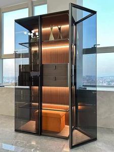 Gabinetes de almacenamiento de acero inoxidable de lujo, gabinetes de <span class=keywords><strong>vino</strong></span> de vidrio templado en la sala de estar y estantes de <span class=keywords><strong>vino</strong></span> en la sala de exposiciones - Product Image 3