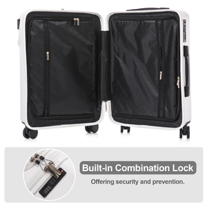 <span class=keywords><strong>Valise</strong></span> rigide extensible 20 pouces de premier choix avec port USB, approuvée par les compagnies aériennes, pour voyages d'affaires et week-ends - Product Image 6