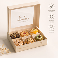 Caja de Embalaje Personalizada para Galletas con Inserto de Papel, Caja de Panadería de Grado Alimenticio para Entrega Segura de Pasteles y Postres con Logotipo