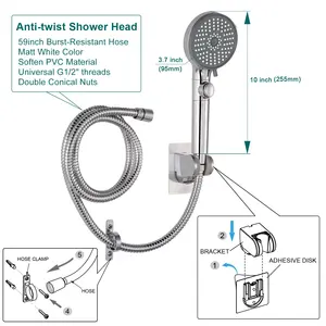 Xiamen 3 + 2 Mode Hogedruk Handheld Rv Douchekop Met Slang En On-Off Knop Voor Buitenshuis Trailer