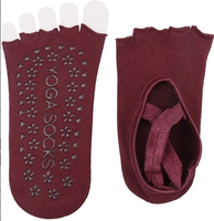 Chaussettes de yoga antidérapantes personnalisables avec logo, chaussettes de sport à compression, chaussettes à cinq doigts pour femmes