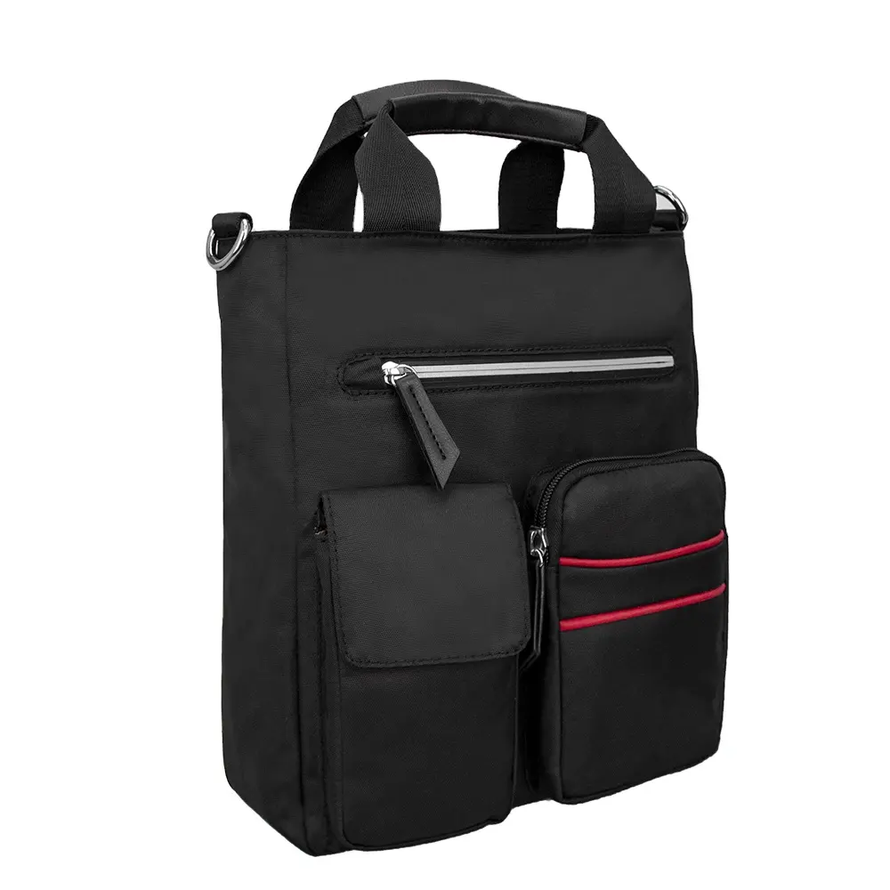Roneer Custom ized Logo Marke Custom Nylon Herren Schulter tasche mit großer Kapazität und Handy halter Front tasche Handtasche